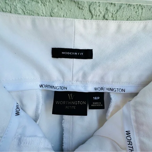 WORTHINGTON 16P cotton white Bermuda dress shorts summer preppy smart casual - Picture 5 of 7